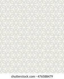 Seamless line pattern in arabian style. Contemporary graphic design. Endless hexagon texture for wallpaper, pattern fills, web page background. Monochrome geometric ornament. Tribal ethnic pattern