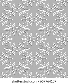 Seamless line pattern in arabian style, white and gray geometric background. Interlacing linear texture. Tribal ethnic ornament, arabic, indian, turkish decor