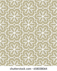 Seamless line pattern in arabian style, golden brown and white geometric background. Interlacing linear texture. Tribal ethnic ornament, arabic, indian, turkish decor