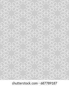 Seamless line pattern in arabian style, white and gray geometric background. Interlacing linear texture. Tribal ethnic ornament, arabic, indian, turkish decor