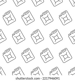 Seamless line pattern of canister of gasoline. Petrol simple modern pattern.