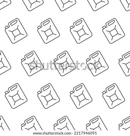 Seamless line pattern of canister of gasoline. Petrol simple modern pattern.