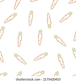 Seamless line pattern with carrots.