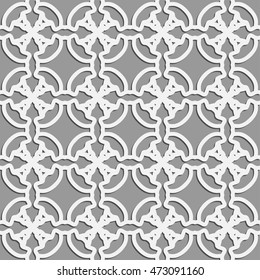 Seamless line pattern. Contemporary graphic design. Arabic, indian, turkish ornament, tribal ethnic monochrome background, white and gray