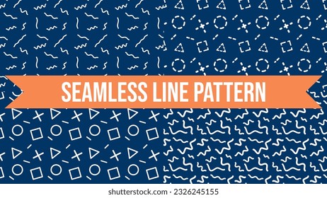 Seamless Line Pattern Geometric Fit for wrapping paper