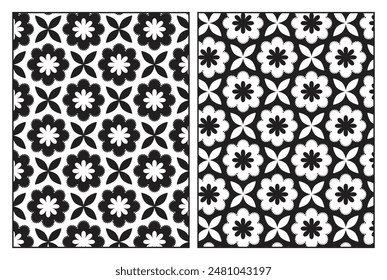 Seamless of line pattern on transparent background.Organic abstract shapes floral pattern. leaf and flower shape organic seamless pattern. leaves silhouette summer seamless pattern modern vector style
