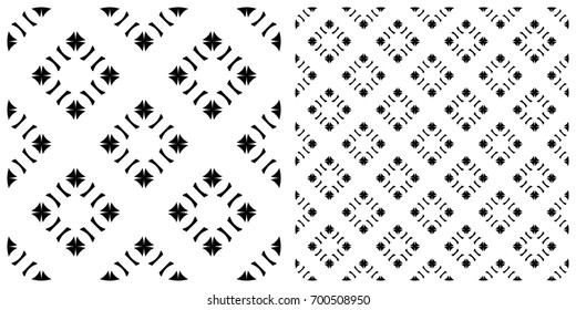 Seamless of line pattern on transparent background. Single pattern is shown in the left. The example of assembly seamless is shown in the right.  