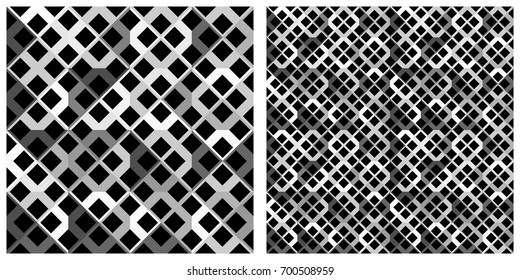 Seamless of line pattern on transparent background. Single pattern is shown in the left. The example of assembly seamless is shown in the right.  