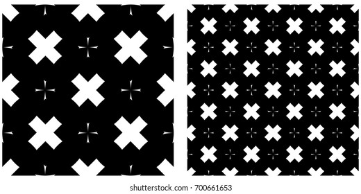 Seamless of line pattern on transparent background. Single pattern is shown in the left. The example of assembly seamless is shown in the right.  