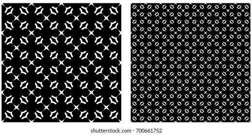 Seamless of line pattern on transparent background. Single pattern is shown in the left. The example of assembly seamless is shown in the right.  