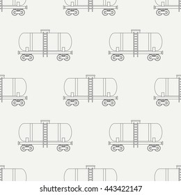 Seamless line pattern with retro railway barrel. Vector illustration. Elements for design. Railroad transportation. Graphic texture for design , wallpaper. Railroad. Train. Railway. Flank.