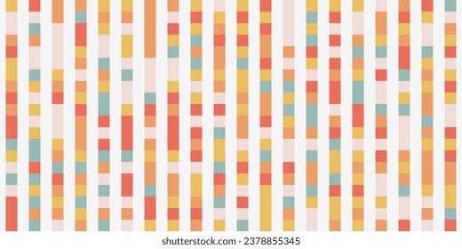 seamless line pattern of squares with a combination of cream colors, arranged vertically. Vector