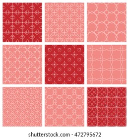 Seamless line patterns set. Contemporary graphic design. Endless texture for wallpaper, pattern fills, web page background. Colorful geometric ornaments.