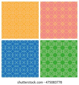 Seamless line patterns set. Contemporary graphic design. Endless texture for wallpaper, pattern fills, web page background. Colorful geometric ornaments.