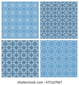 Seamless line patterns set. Contemporary graphic design. Endless texture for wallpaper, pattern fills, web page background. Colorful geometric ornaments.