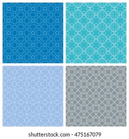 Seamless line patterns set. Contemporary graphic design. Endless texture for wallpaper, pattern fills, web page background. Colorful geometric ornaments.