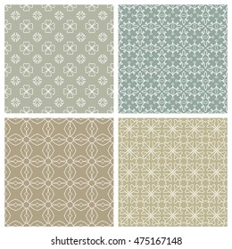 Seamless line patterns set. Contemporary graphic design. Endless texture for wallpaper, pattern fills, web page background. Colorful geometric ornaments.