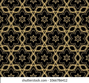 Seamless line patterns. Stylish decorative geometric decoration. Abstract vector illustration. Modern style.