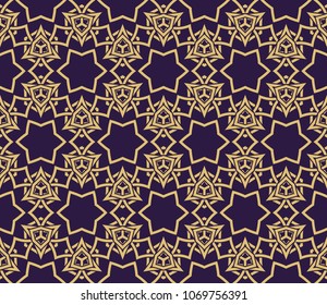 Seamless line patterns. Stylish decorative geometric decoration. Abstract vector illustration. Modern style.