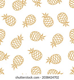 seamless line pineapple pattern for background, greeting card, packaging, texture, fabric pattern, wallpaper, wall decoration