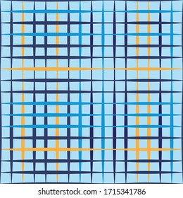 Seamless line plaid tartan pattern in blue background