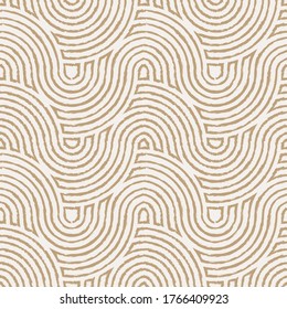 Nahtlose Linie Vektor Wavy Formen Muster. Wiederholbare grafische kontinuierliche Deco-Textur. Stetig kreatives Fließmuster aus Textilien. asiatische Muster Textur. 