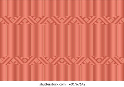Seamless line woven vertical pattern vector. Design red on light red for print.