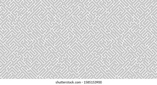 Seamless linear maze structure. Abstract labyrinth seamless pattern.