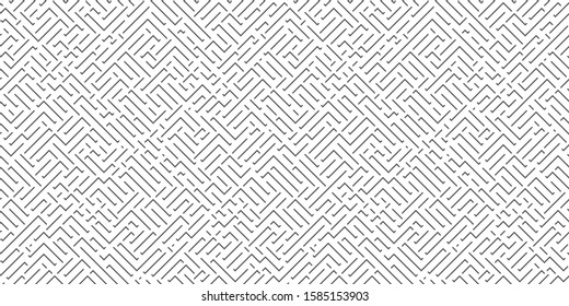 Seamless linear maze structure. Abstract labyrinth seamless pattern.