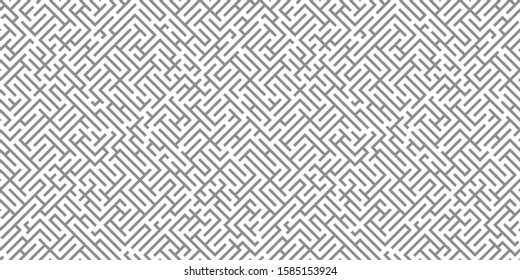 Seamless linear maze structure. Abstract labyrinth seamless pattern.
