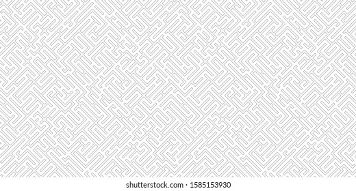 Seamless linear maze structure. Abstract labyrinth seamless pattern.