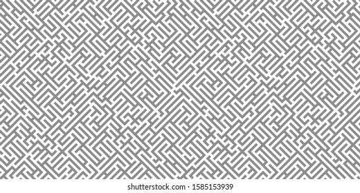 Seamless linear maze structure. Abstract labyrinth seamless pattern.