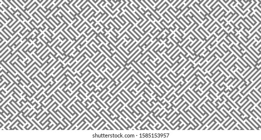 Seamless linear maze structure. Abstract labyrinth seamless pattern.