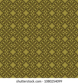 Seamless linear pattern with crossing curved lines and scrolls ornament background.