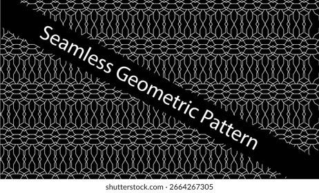 
Padrão linear contínuo com estrelas douradas de Natal, grade de ondas abstratas e texturas repetitivas suaves para design de fundo de vetor premium