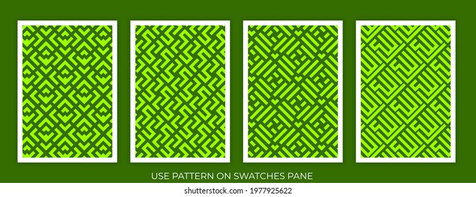 Seamless linear pattern with lines and scrolls. Monochrome abstract mosaic linear pattern. Decorative lattice. Vector rapport for swatches.