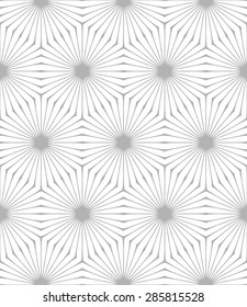 Seamless linear pattern. Stylish texture with repeating geometric shapes. Concentric rays in hexagons
