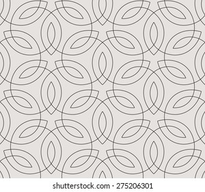 Seamless linear pattern. Stylized floral ornament.