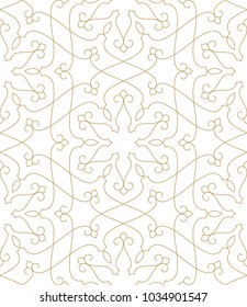 Seamless linear pattern with thin curl lines and scrolls. Monochrome abstract floral pattern. Decorative lattice.
