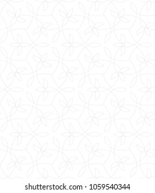 Seamless linear pattern with thin curl lines and scrolls. Monochrome abstract floral pattern. Decorative lattice.
