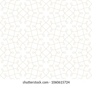 Seamless linear pattern with thin curl lines and scrolls. Monochrome abstract floral pattern. Decorative lattice.