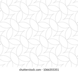 Seamless linear pattern with thin curl lines and arcs. Monochrome abstract floral pattern. Decorative lattice. Modern monochrome texture