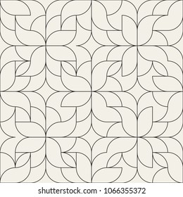 Seamless linear pattern with thin curl lines and scrolls. Monochrome abstract floral pattern. Decorative lattice.
