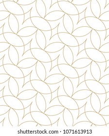 Seamless linear pattern with thin curl lines and arcs. Monochrome abstract floral pattern. Decorative lattice. Modern monochrome texture