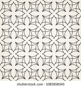 Seamless linear pattern with thin curl lines and scrolls. Monochrome abstract floral pattern. Decorative lattice.