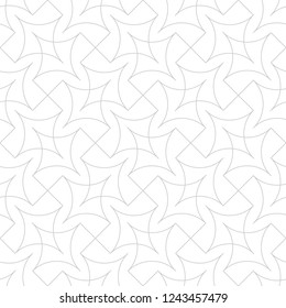 Seamless linear pattern with thin curl lines and arcs. Monochrome abstract swatch. Decorative vector lattice. Modern geometric bacground.