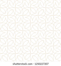 Seamless linear pattern with thin curl lines and arcs. Monochrome abstract swatch. Decorative vector lattice. Modern geometric bacground.