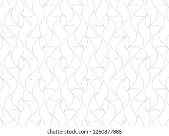 Seamless linear pattern with thin curl lines and scrolls. Monochrome abstract floral linear pattern. Decorative lattice. Vector rapport for swatches.