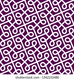 Seamless linear pattern with thin curl lines and scrolls. Abstract texture with knots and loops. Stylish monochrome background.