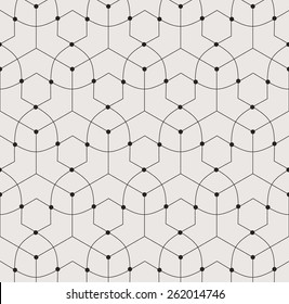 Seamless linear pattern with thin curl lines and scrolls. Abstract Vector Illustration.